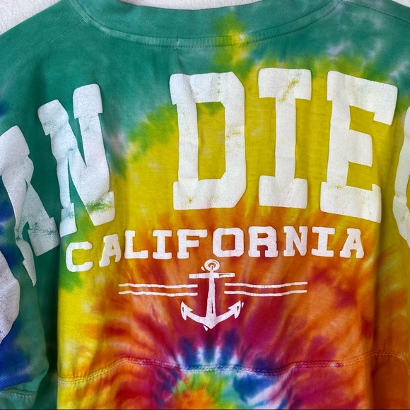 San Diego California Tie Dye Spell Out T-Shirt - Picture 6 of 8